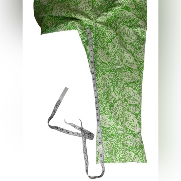 PENDLETON Ankle Cropped‎ Lined Pants Silk Cotton Floral Green 6P - Picture 10 of 10